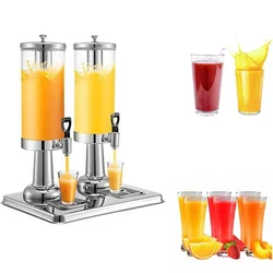 Multipurpose 6 Litre (3+3L) Double Jar Juice Dispenser with Ice Tube for Keeping Liquid Cold
